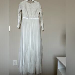 Long Sleeve Beaded Gown